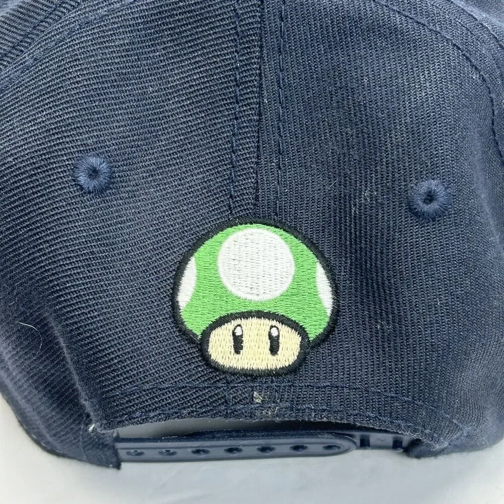 Super Mario Nintendo Navy Blue Snapback Hat Cap Yoshi Luigi Toad OSFM